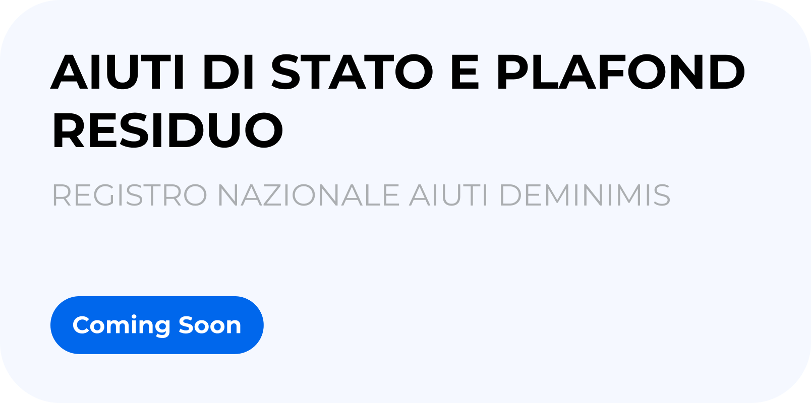 Aiuti di Stato e Plafond De Minimis